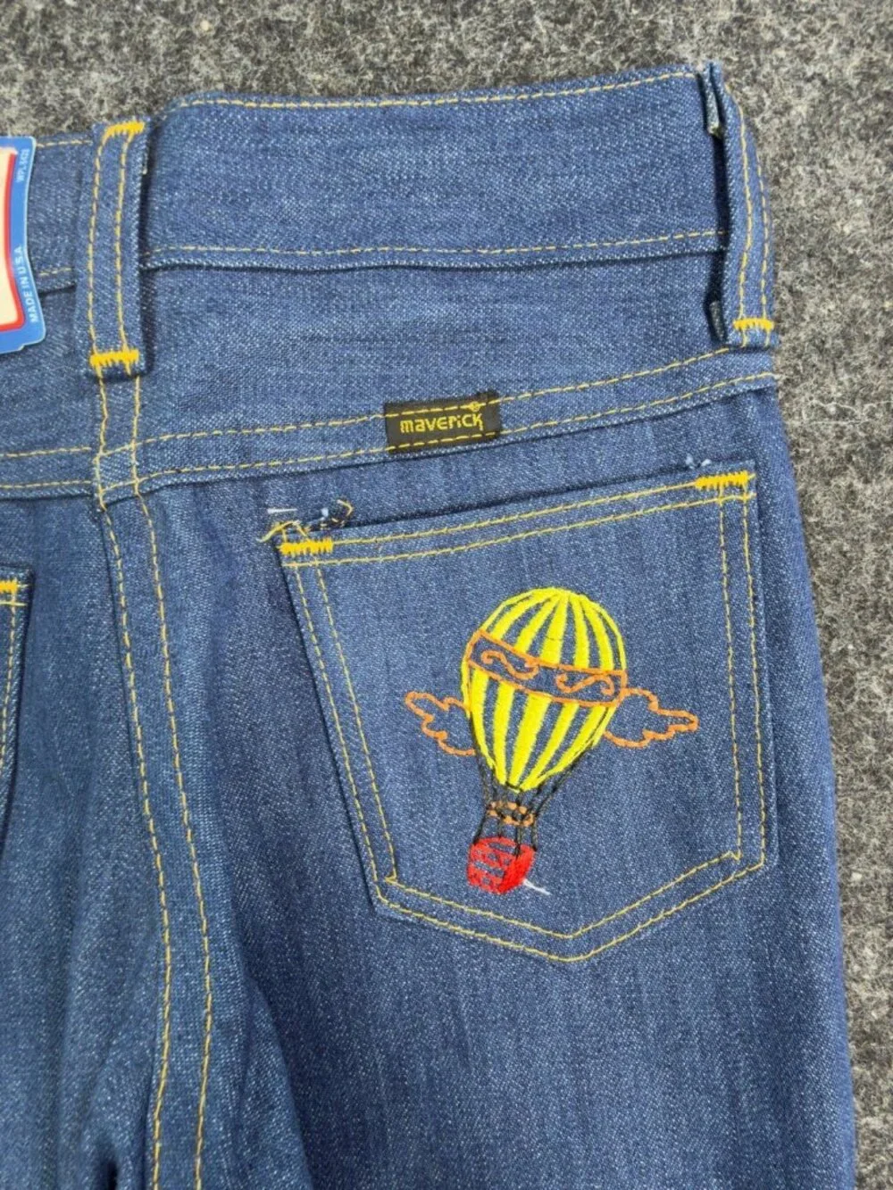 Vintage Maverick Big Rick Kids 3 Reg Jeans Blue Hot Air Balloon USA NWT